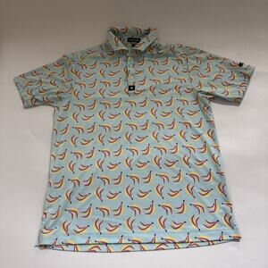 Bad‎ Birdie Polo Shirt Performance Golf All Over Print Bananas Mens Medium